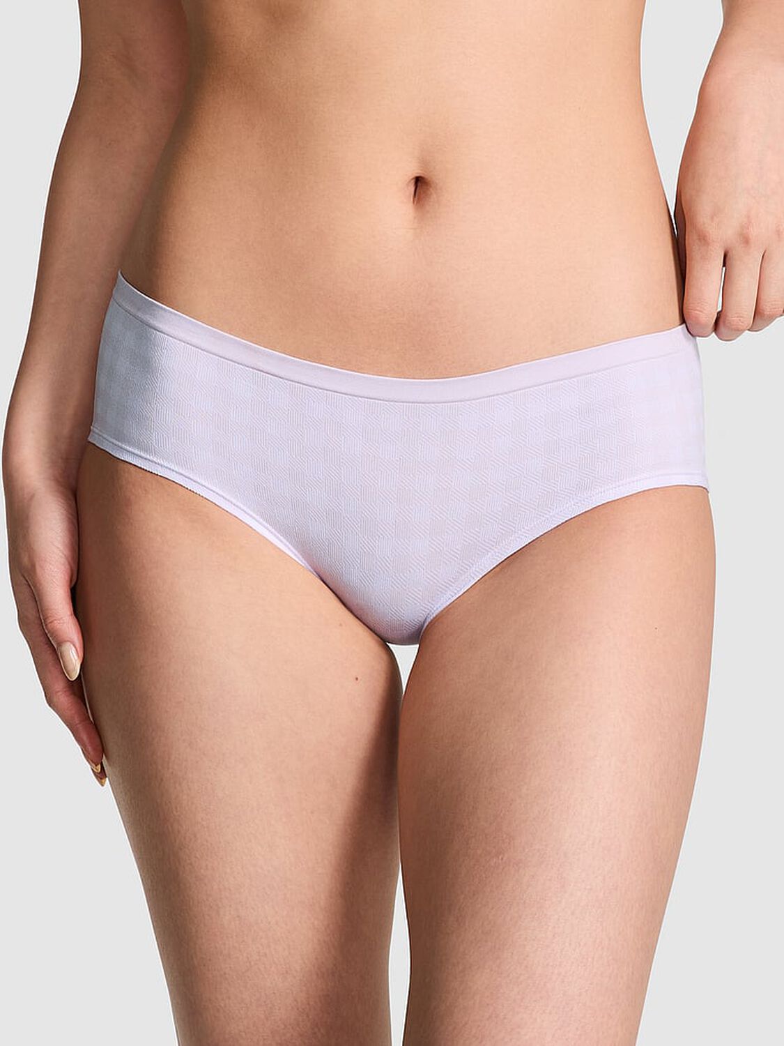 vs Pink No-Show Hiphugger Panty Purple Whisper Gingham Print 1 of 3 