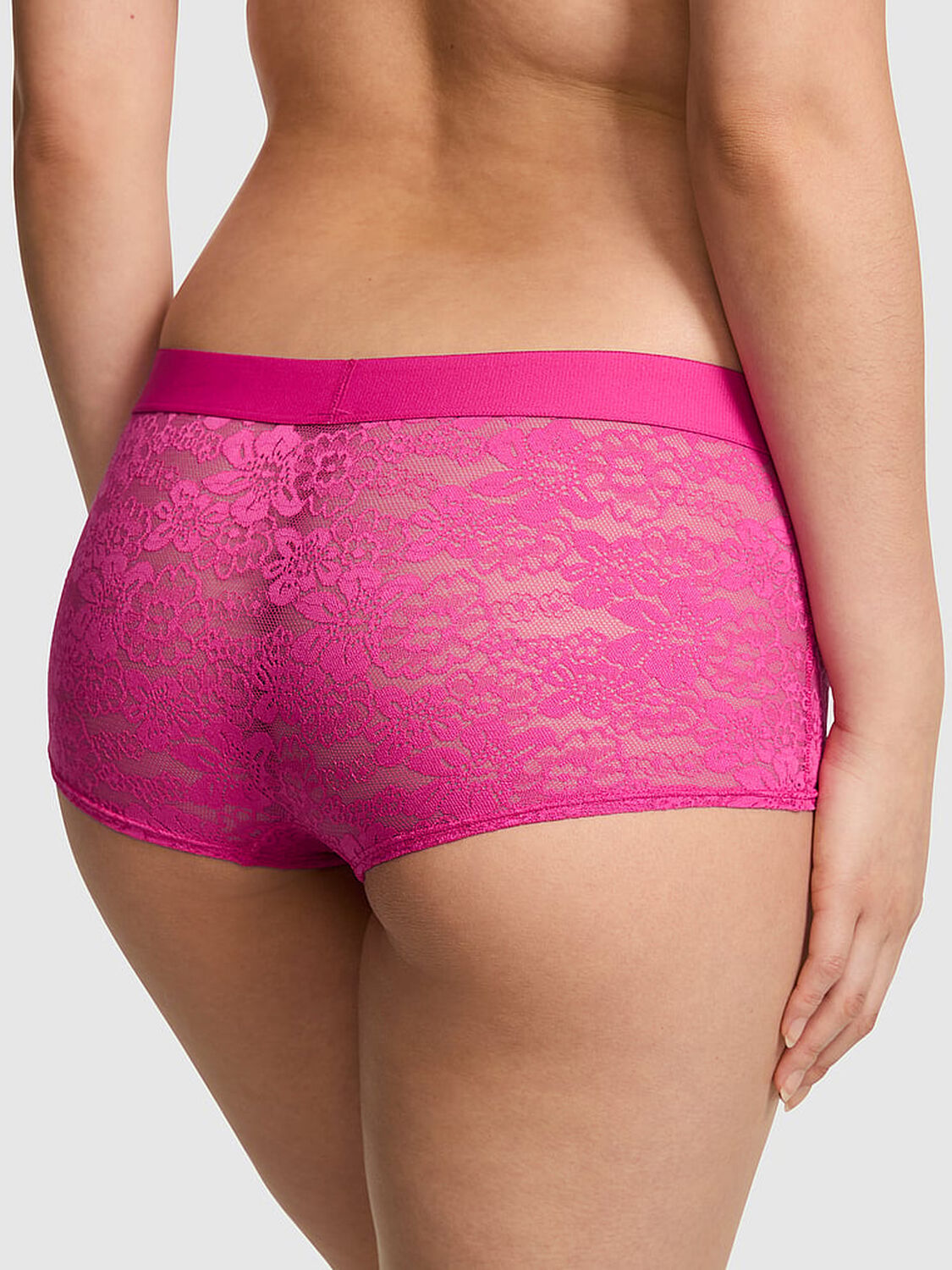 vs Pink Lacie Logo Boyshort Panty Pink Fire 2 of 3 