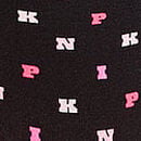No-Show Cheeky Panty, Black Scattered PINK Print, swatch