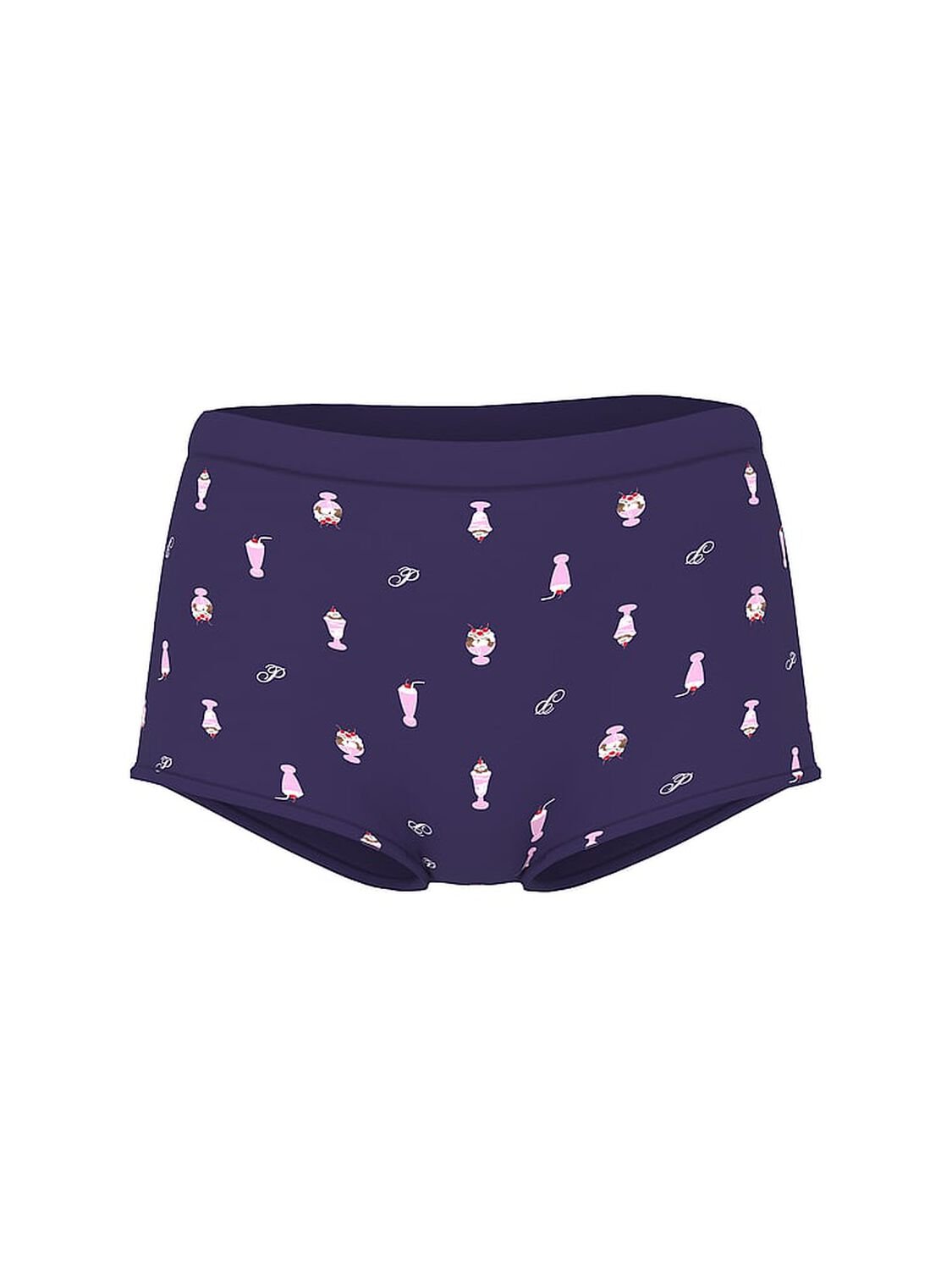vs Pink Logo Cotton Shine Boyshort Panty Grape Taffy Ice Cream Print 3 of 3 