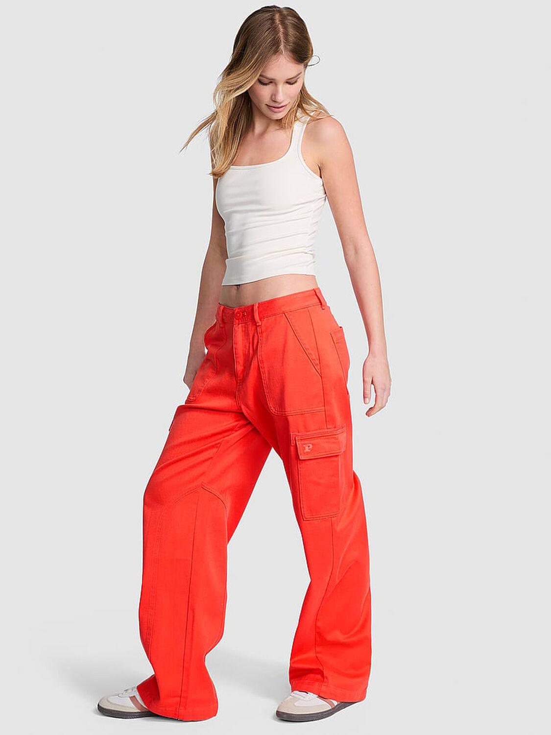 vs Pink Utility Cargo Pants Hot Orange 1 of 4 