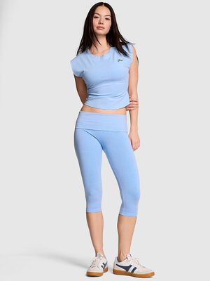 All-Day Cotton&trade; Foldover Capri Leggings