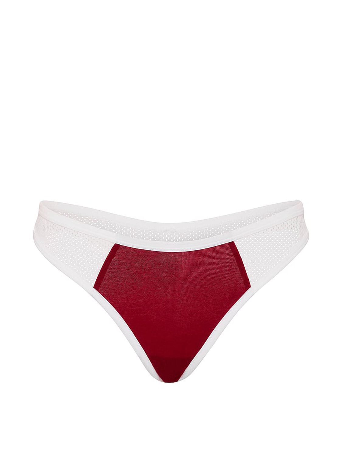 vs Pink Cotton Thong Panty Red Lacquer With White Trim 3 of 3 