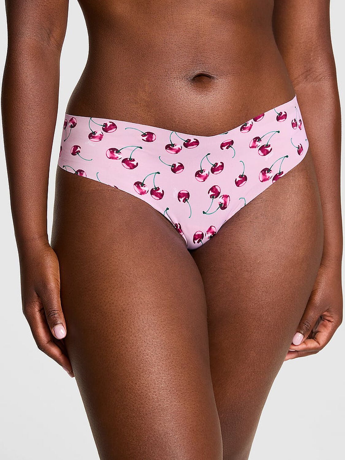pink Pink No-Show Thong Panty Hushed Lilac Cherry 1 of 3 