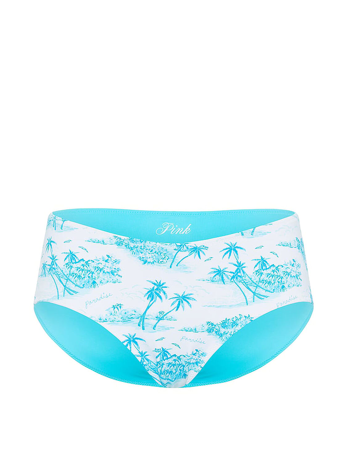 vs Pink Reversible Boyshort Bikini Bottom Tropical Toile Capri Blue 3 of 3 