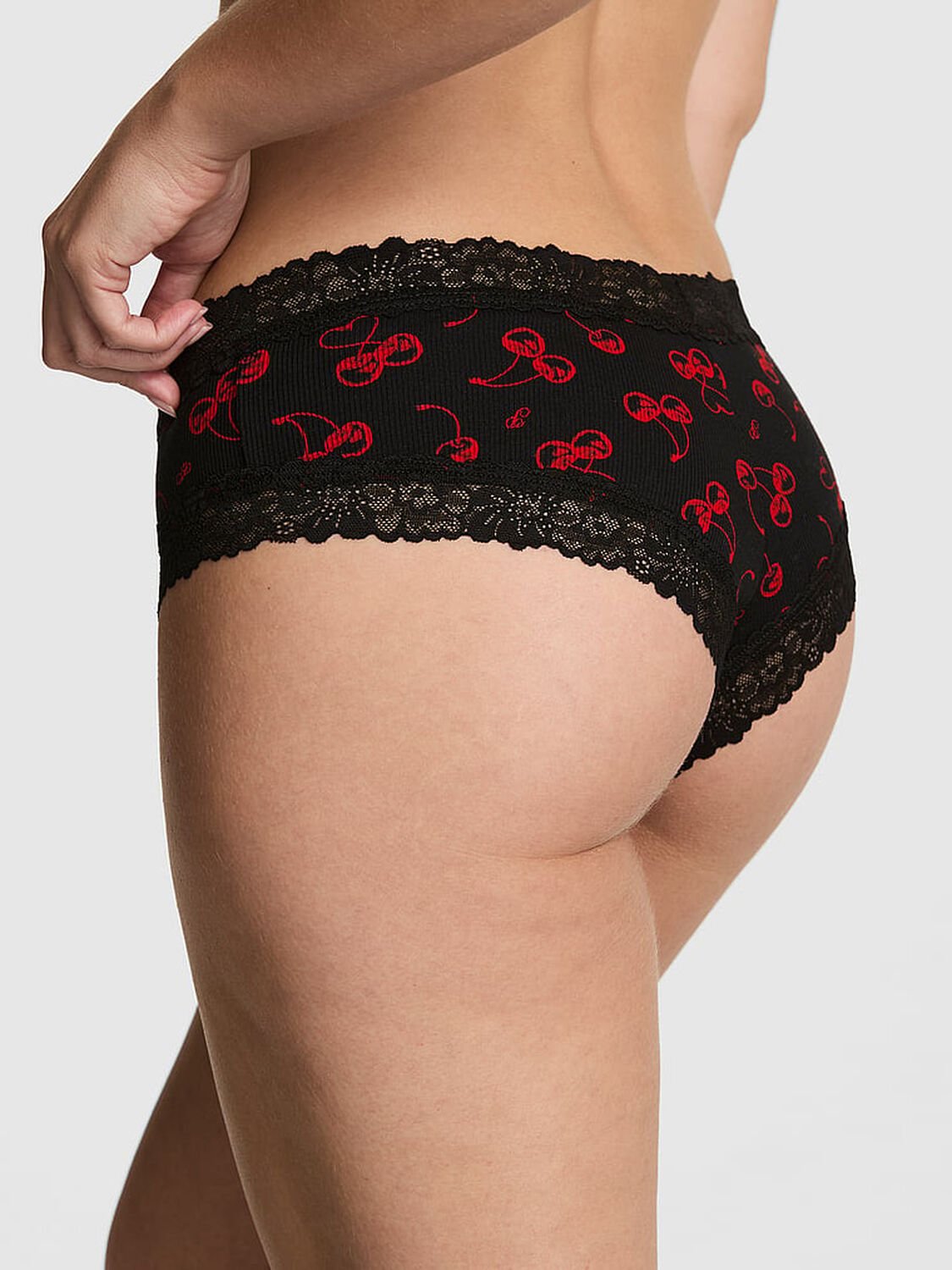 vs Pink Wink Lace-Trim Cheeky Panty Print 2 of 3 