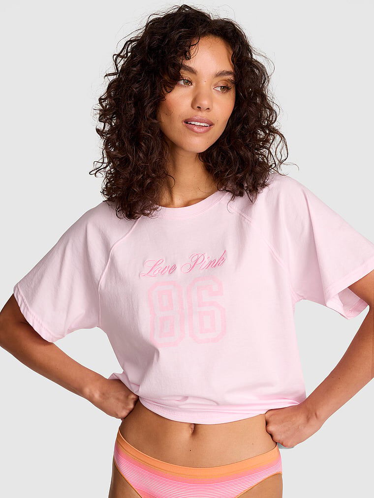 Campus Cotton™ Raglan Tee Pink Tulip M | Victoria's Secret Australia
