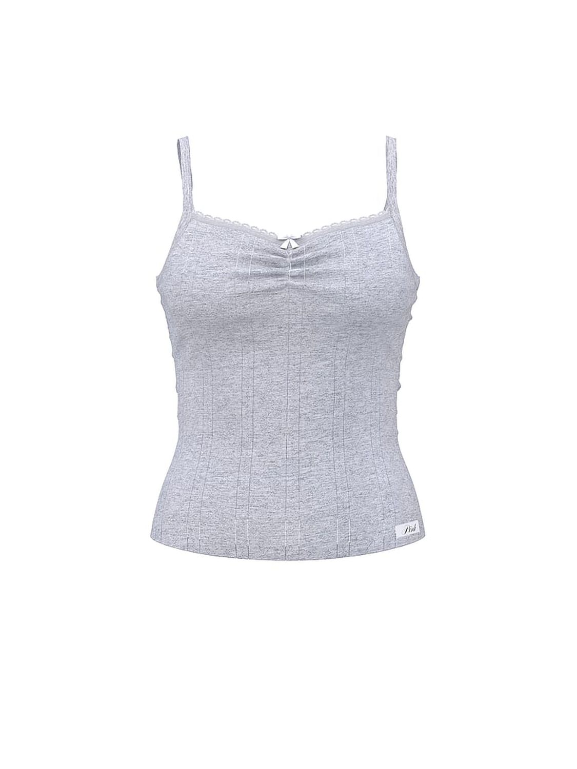 vs Pink Pointelle Sweetheart Cami Medium Heather Grey 3 of 3 
