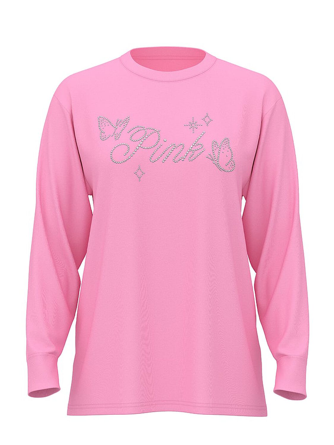 vs Pink Campus Cotton&trade; Long-Sleeve Tee Pink Lollipop Shine 3 of 3 