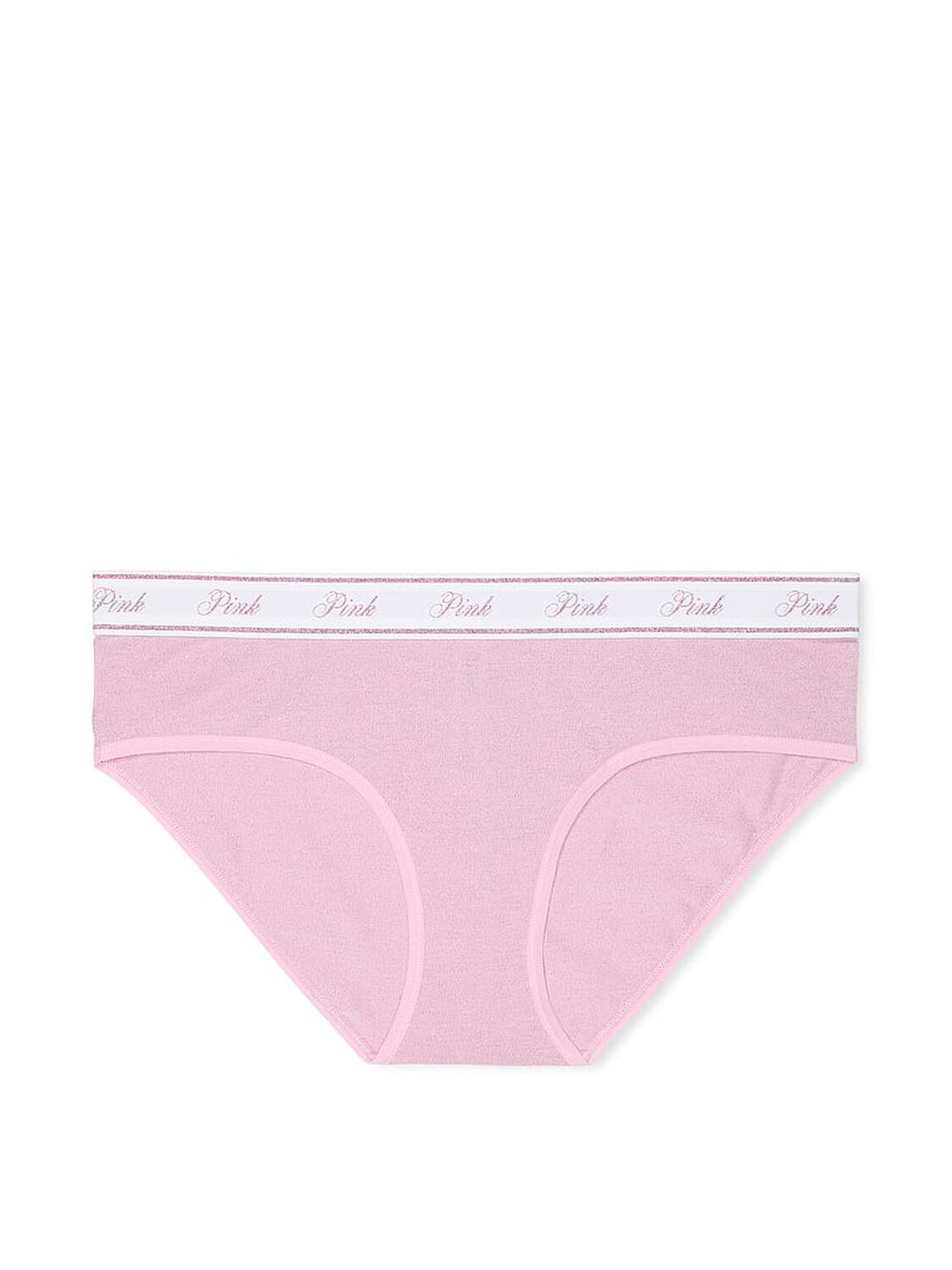 vs Pink Logo Cotton Shimmer Hiphugger Panty Petal Pink 3 of 4 