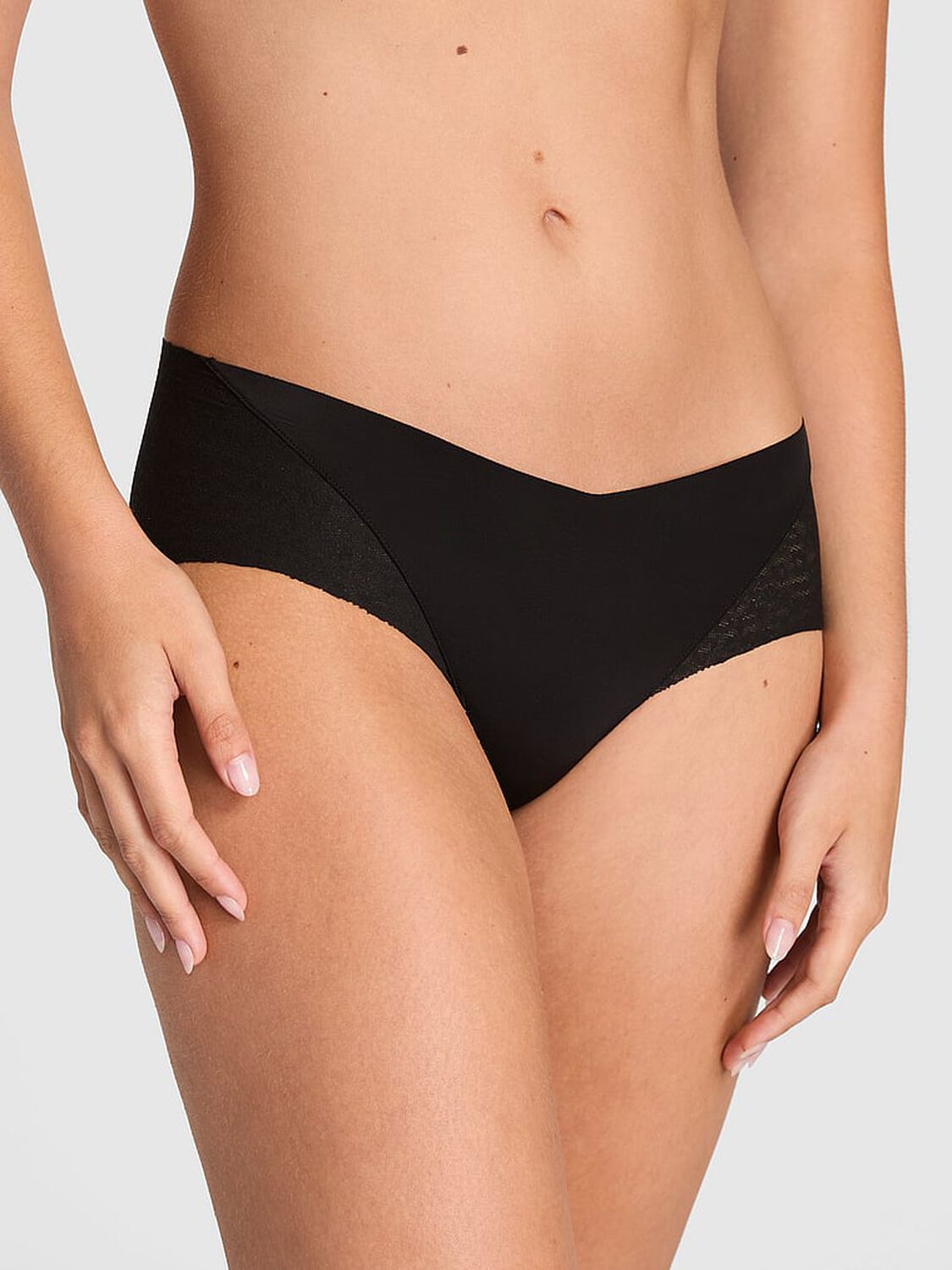 vs Pink No-Show Hiphugger Panty Black 1 of 3 
