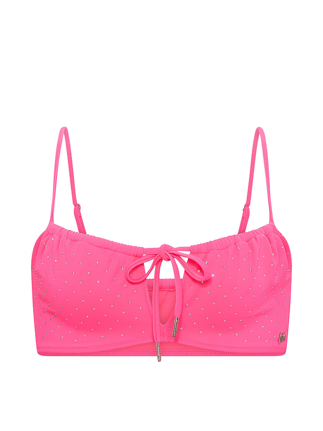 vs Swim Front-Tie Keyhole Bikini Top Fall For Me Pink 3 of 3 