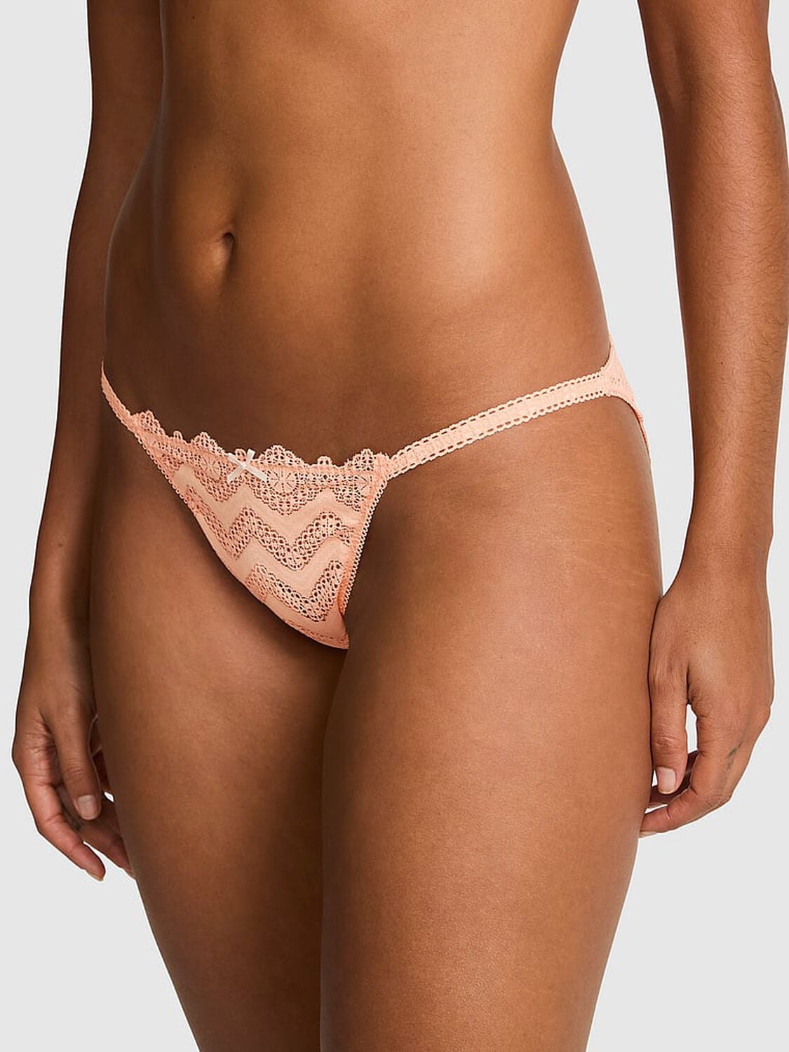 pink Pink PINK Wink&trade; String Bikini Panty Peach Tree 1 of 2 
