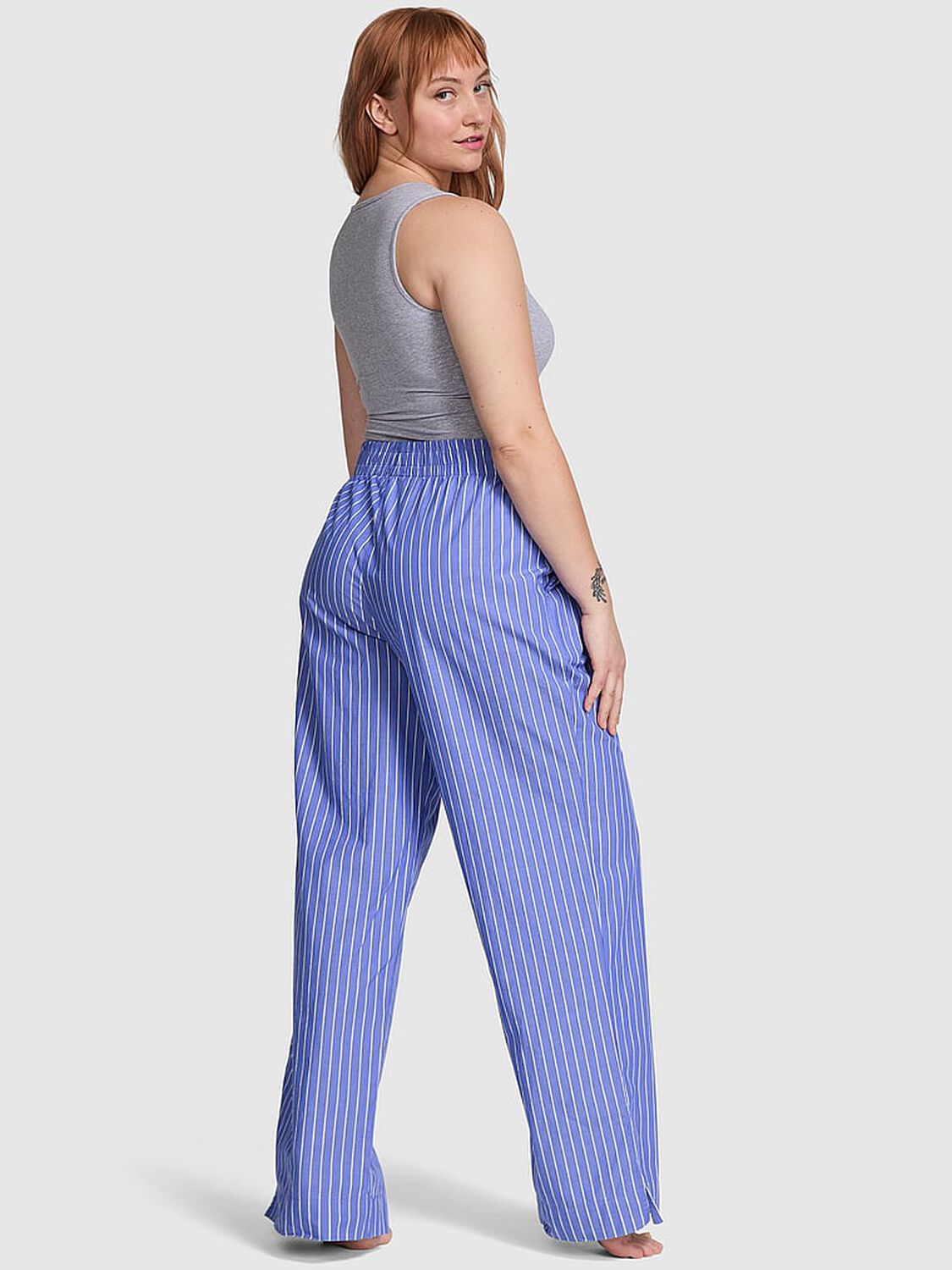 vs Pink Boyfriend Boxer Pajama Pants Ultra Marine Blue Stripes 2 of 3 