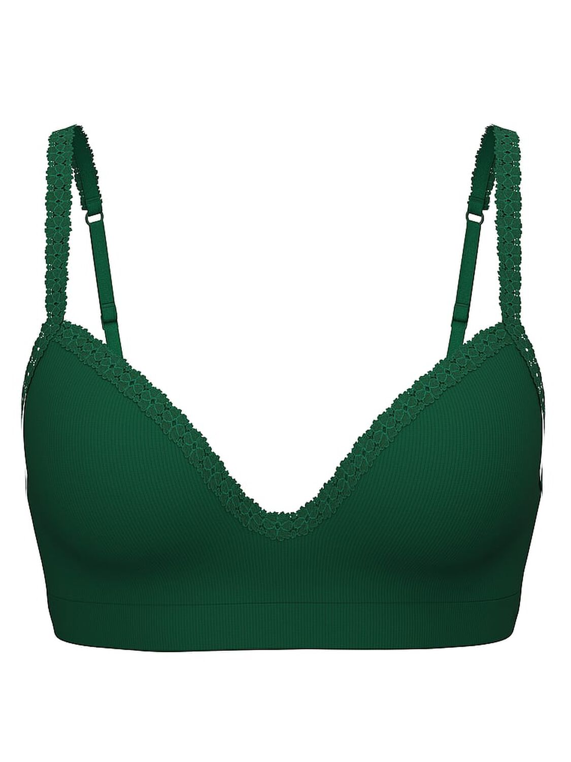 vs Pink Bralettes & Bra Tops Seamless Push-Up Wireless Bralette Jaguar Green 3 of 3 