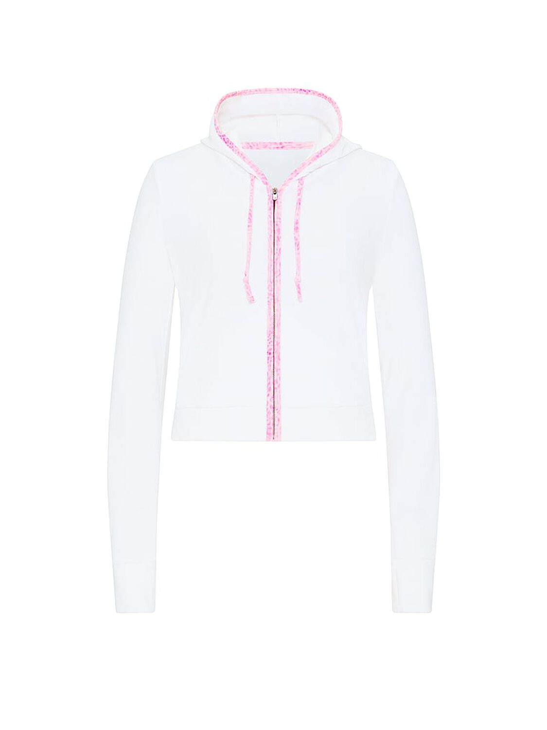 pink Swim Terry Full-Zip Cover-Up Hoodie White 3 of 3 