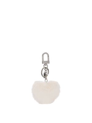 Faux-Fur Heart Keychain Charm