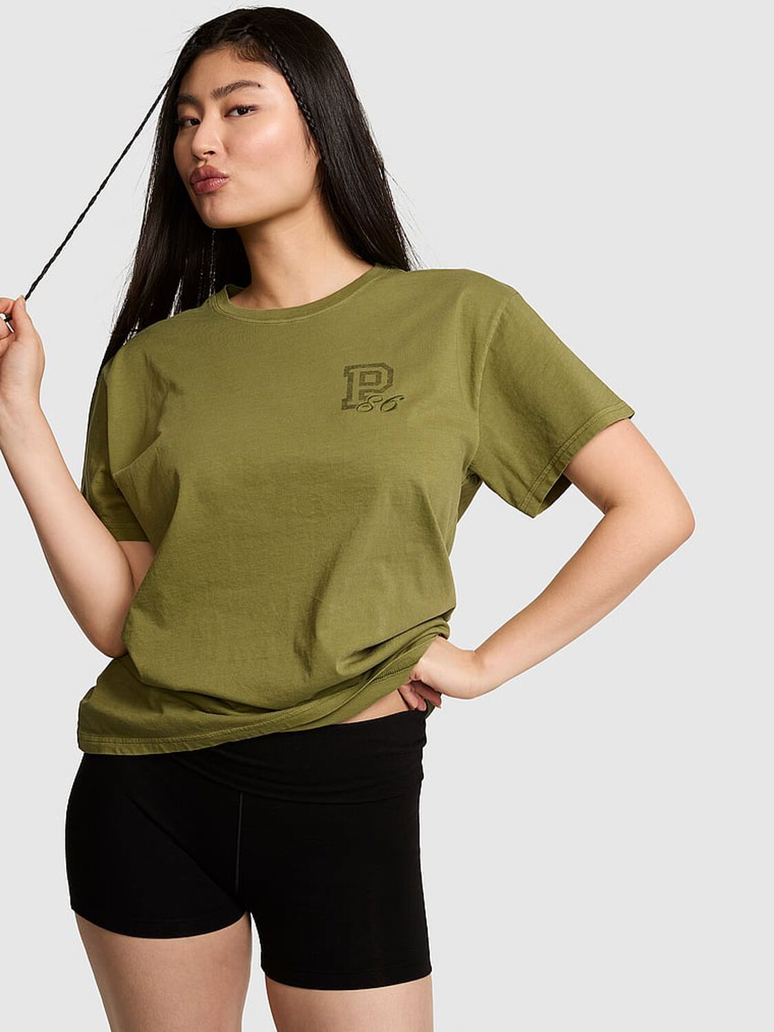 vs Pink Campus Cotton&trade; Tee Lizard Green 1 of 3 
