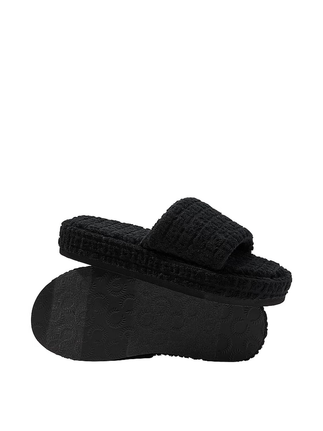 vs Pink Terry Slides Black 2 of 2 