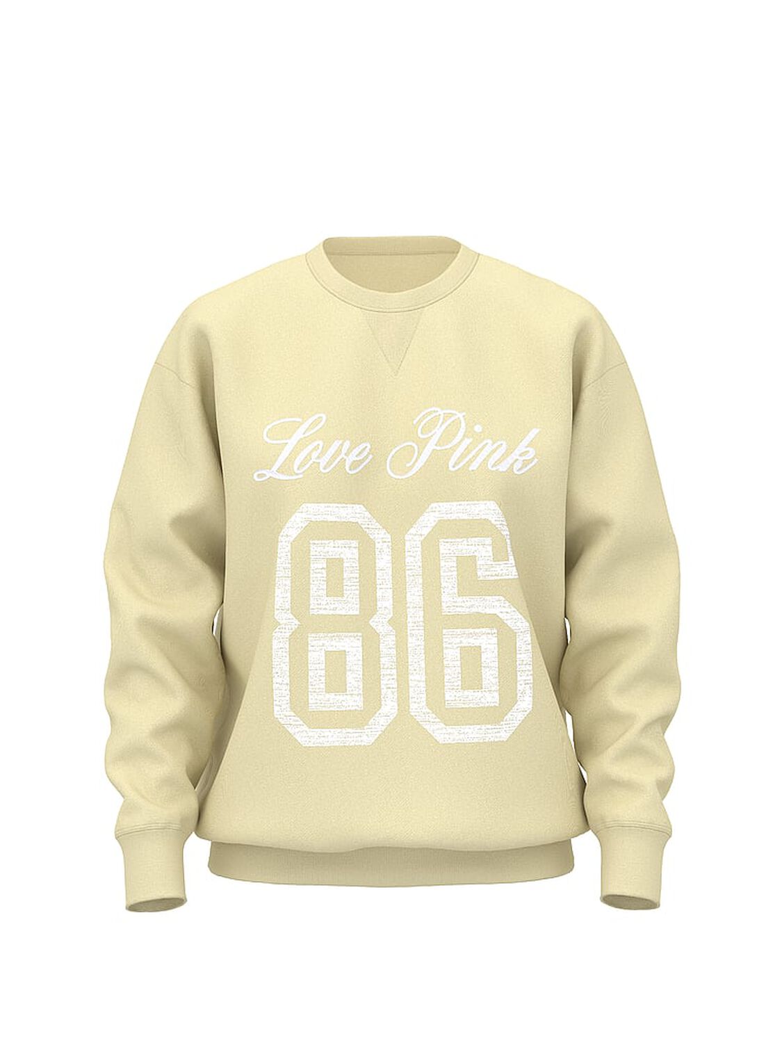 vs Pink Campus Fleece&trade; Oversized Crew Sweatshirt Palest Yellow 3 of 3 