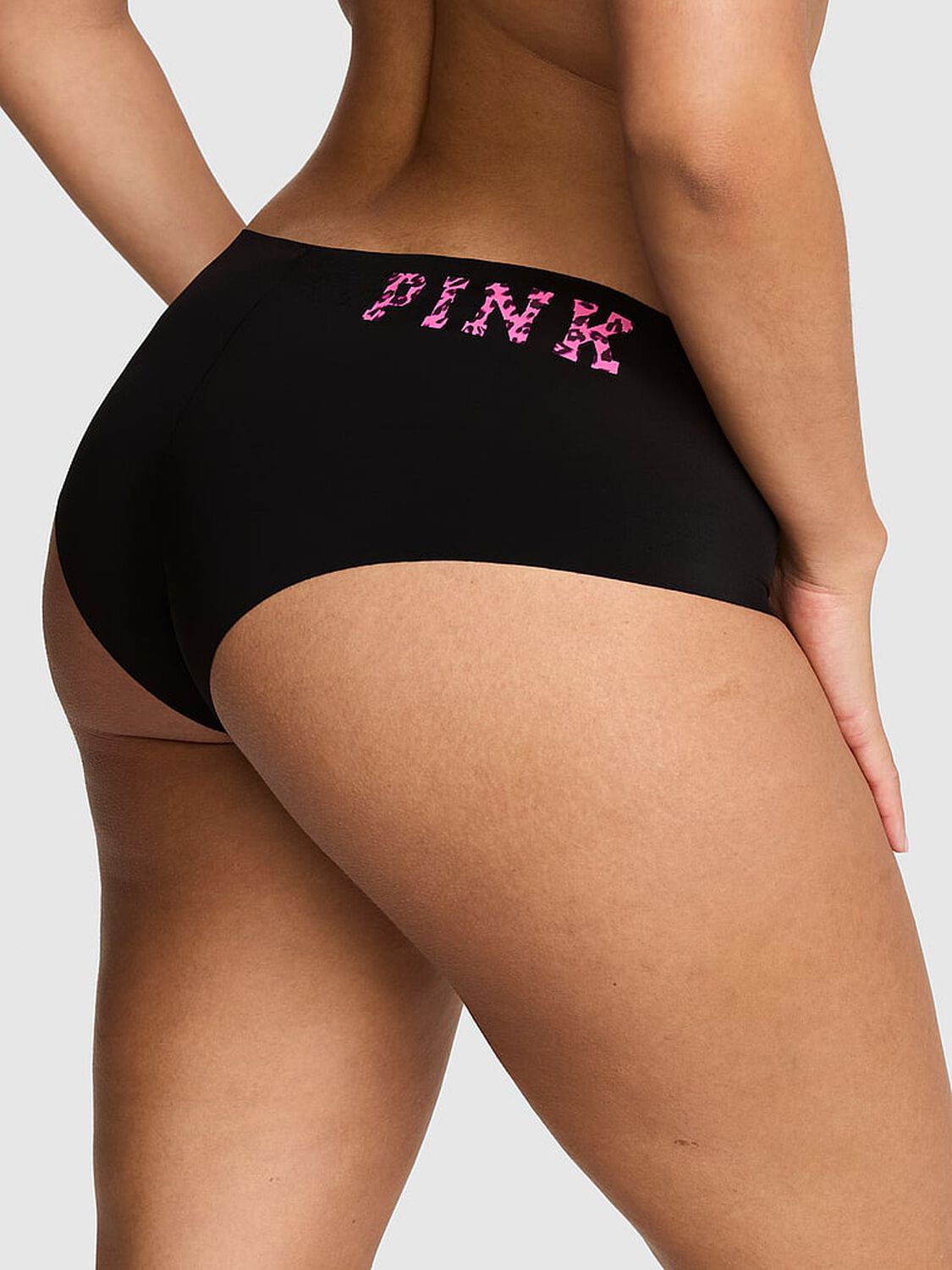 pink Pink No-Show Cheeky Panty Black 2 of 3 