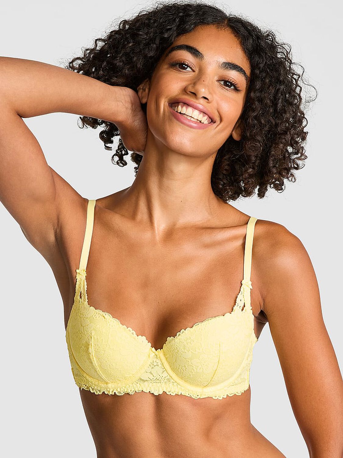 vs Pink Wink Push-Up Balconette Bra Mellow Yellow 1 of 4 