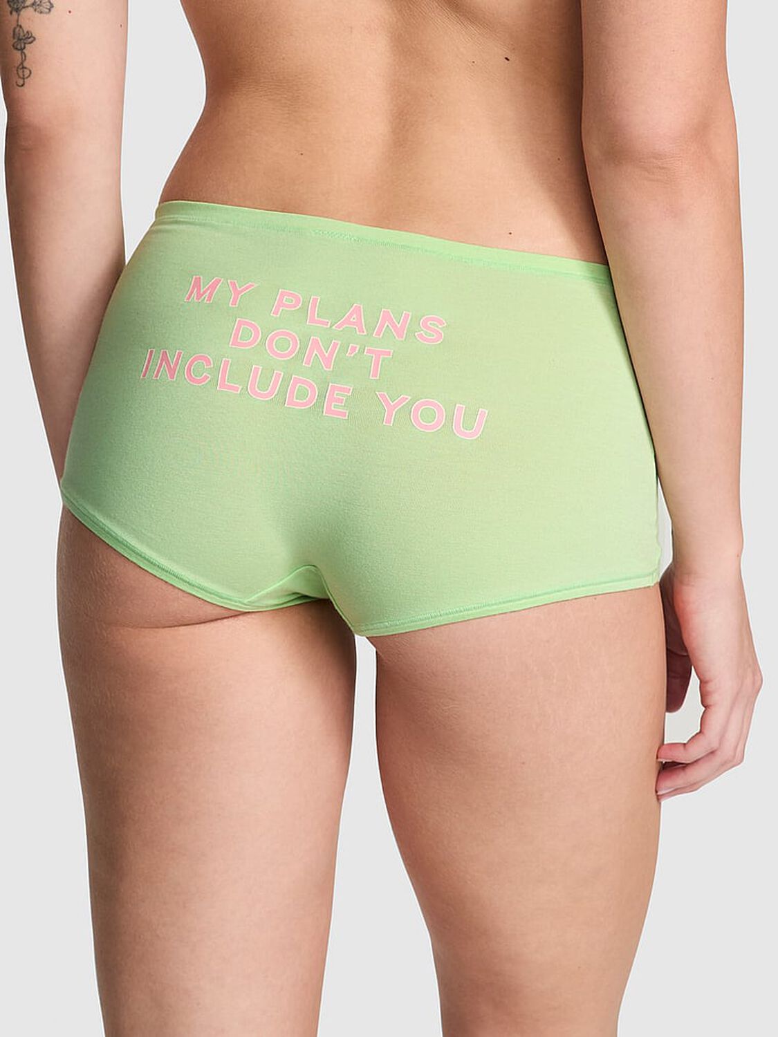 vs Pink Cotton Boyshort Panty Pale Petal Butt Graphic 2 of 5 