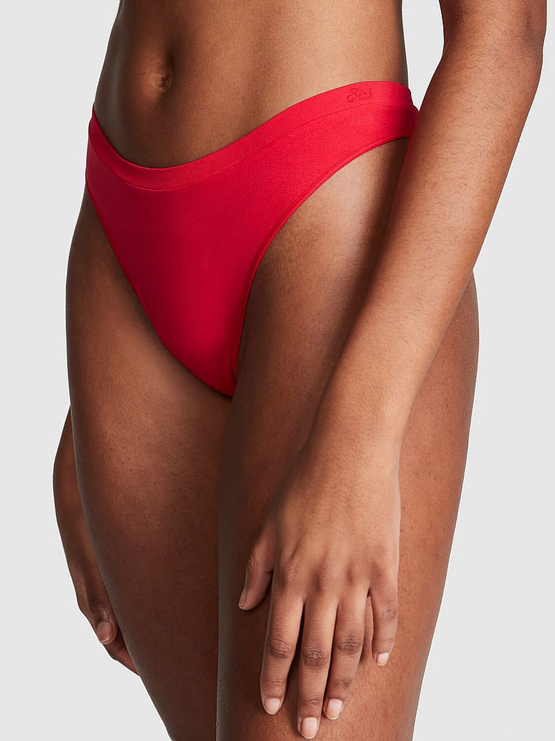 vs Pink Seamless High-Leg Thong Panty Red Pepper 1 of 3 