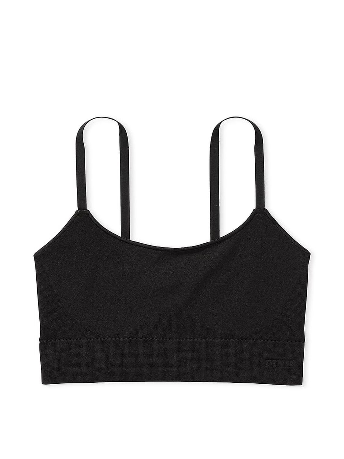 vs Pink Seamless Scoop Sports Bra Pure Black 3 of 3 