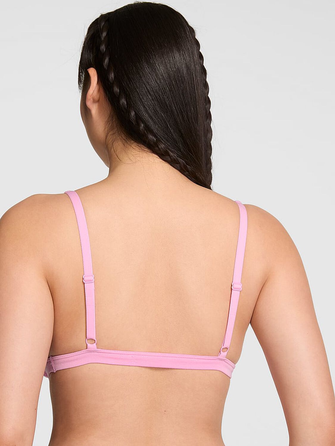 vs Pink Cotton Dorm Plunge Bralette Pink Lollipop 2 of 4 