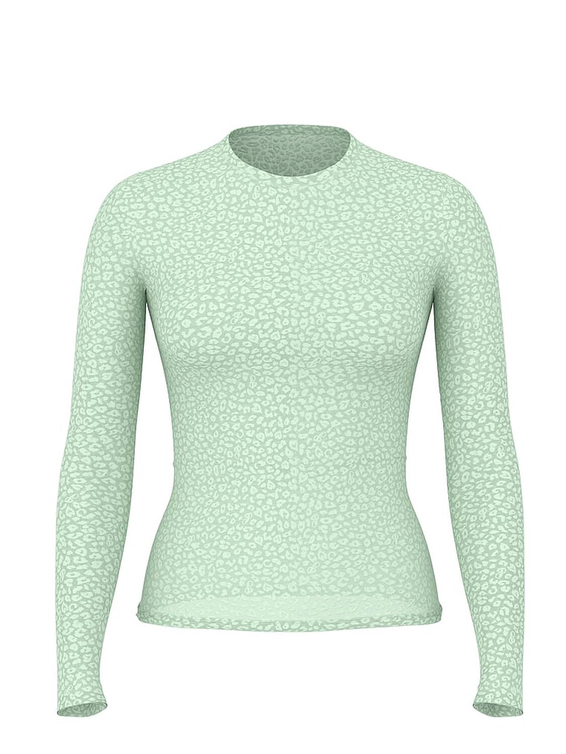 vs Pink Base Leopard Mesh Long- Sleeve Tee Mint 3 of 3 