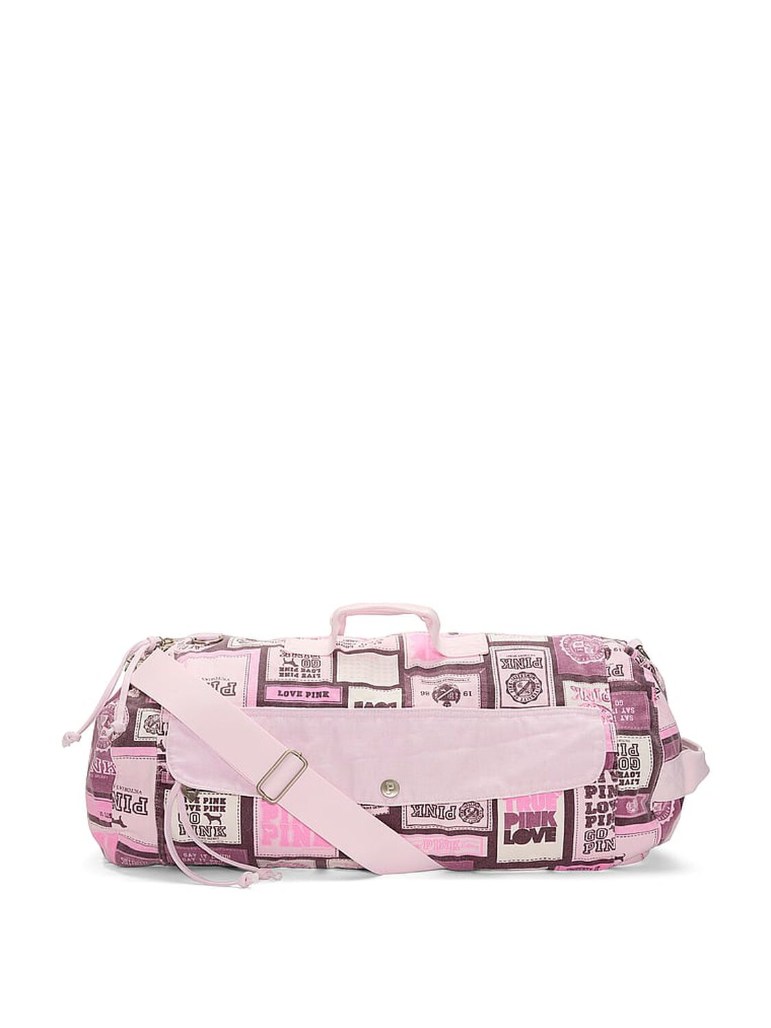 vs Pink Canvas Rolled Duﬄe Bag Pink Friday Patches 1 of 2 