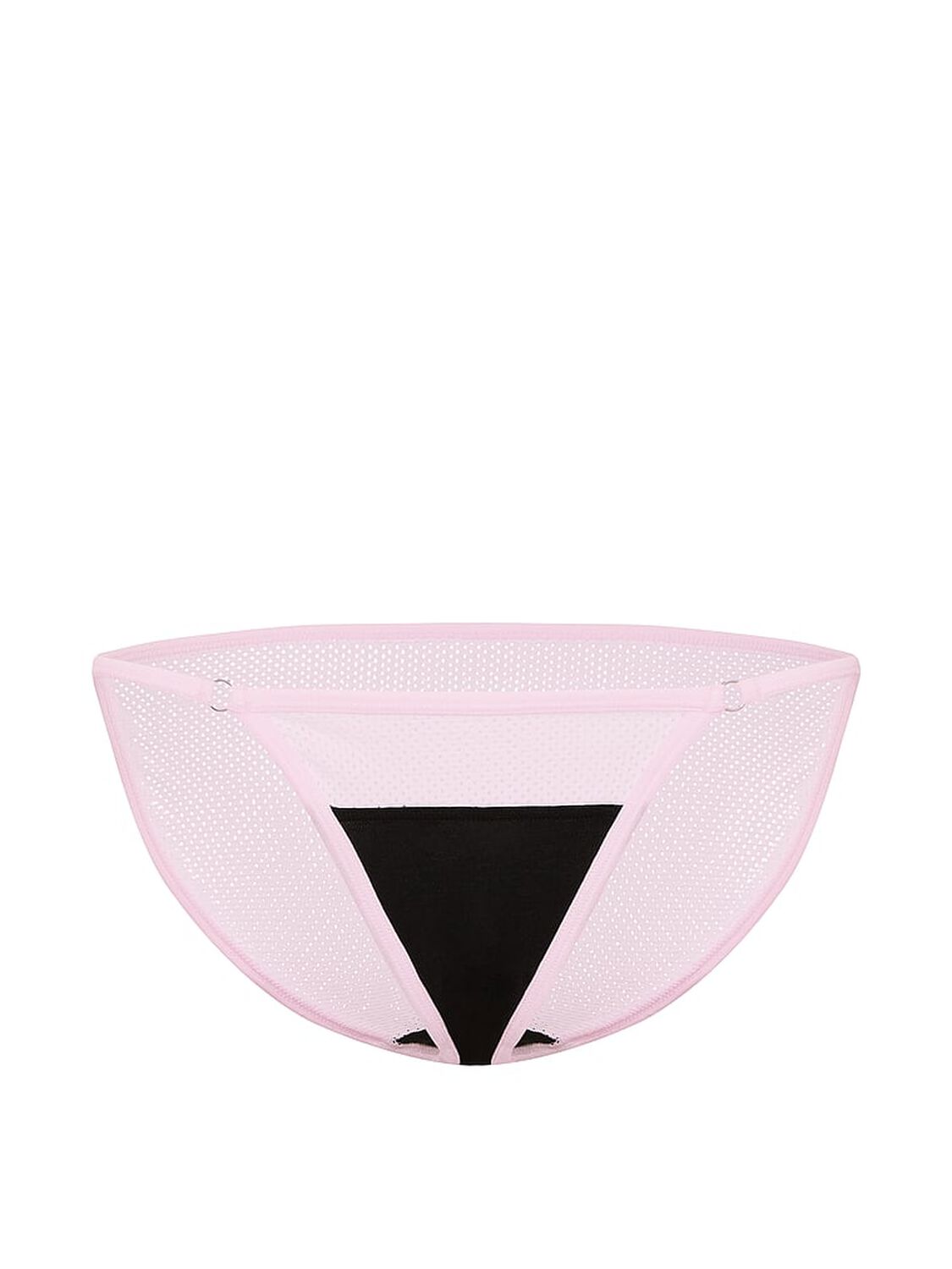 vs Pink Cotton String Bikini Panty Black With Pink Tulip Trim 3 of 3 