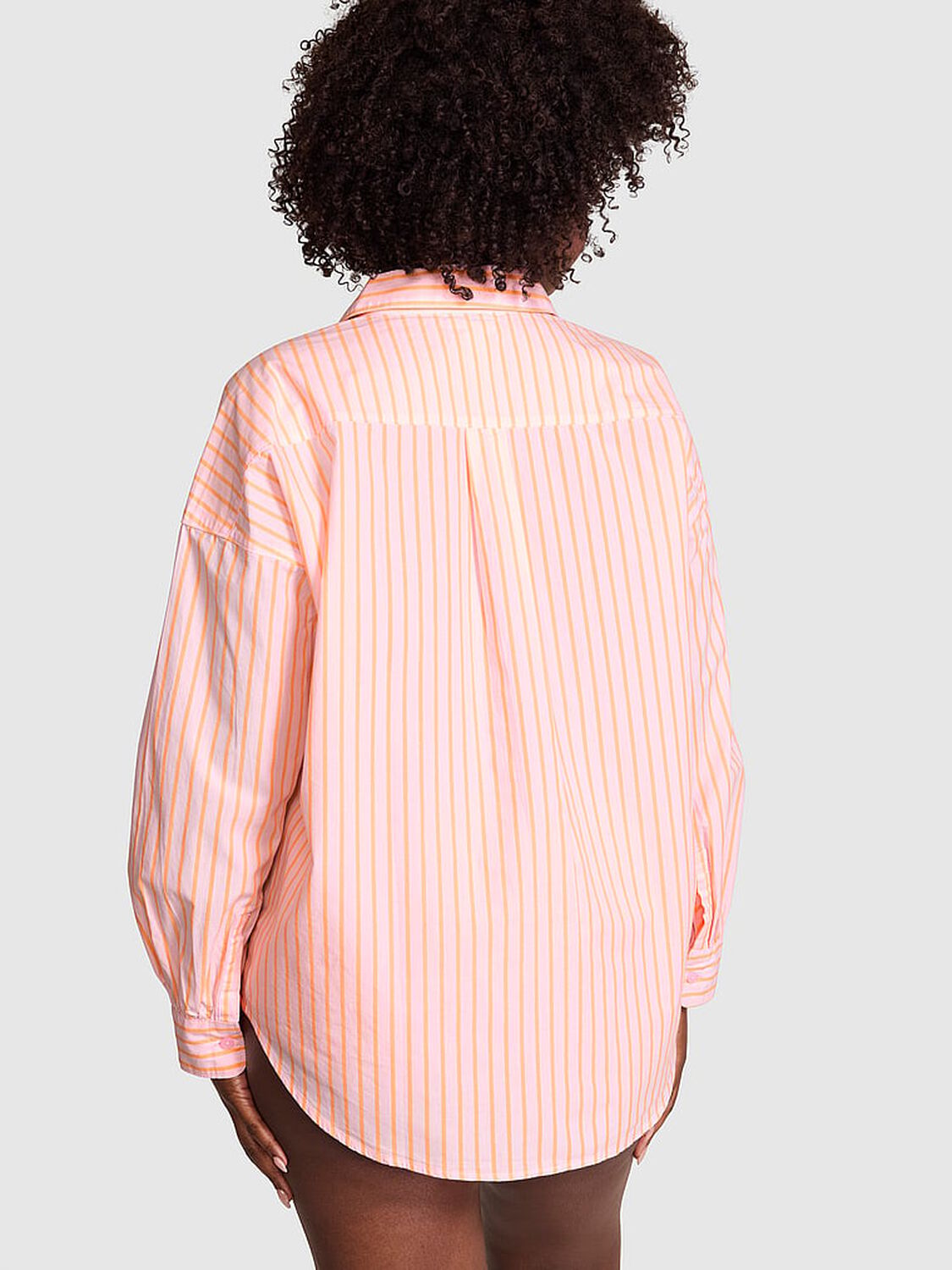 vs Pink Coastal Cutie Button-Down Sleepshirt Vitamin C Stripes 2 of 3 