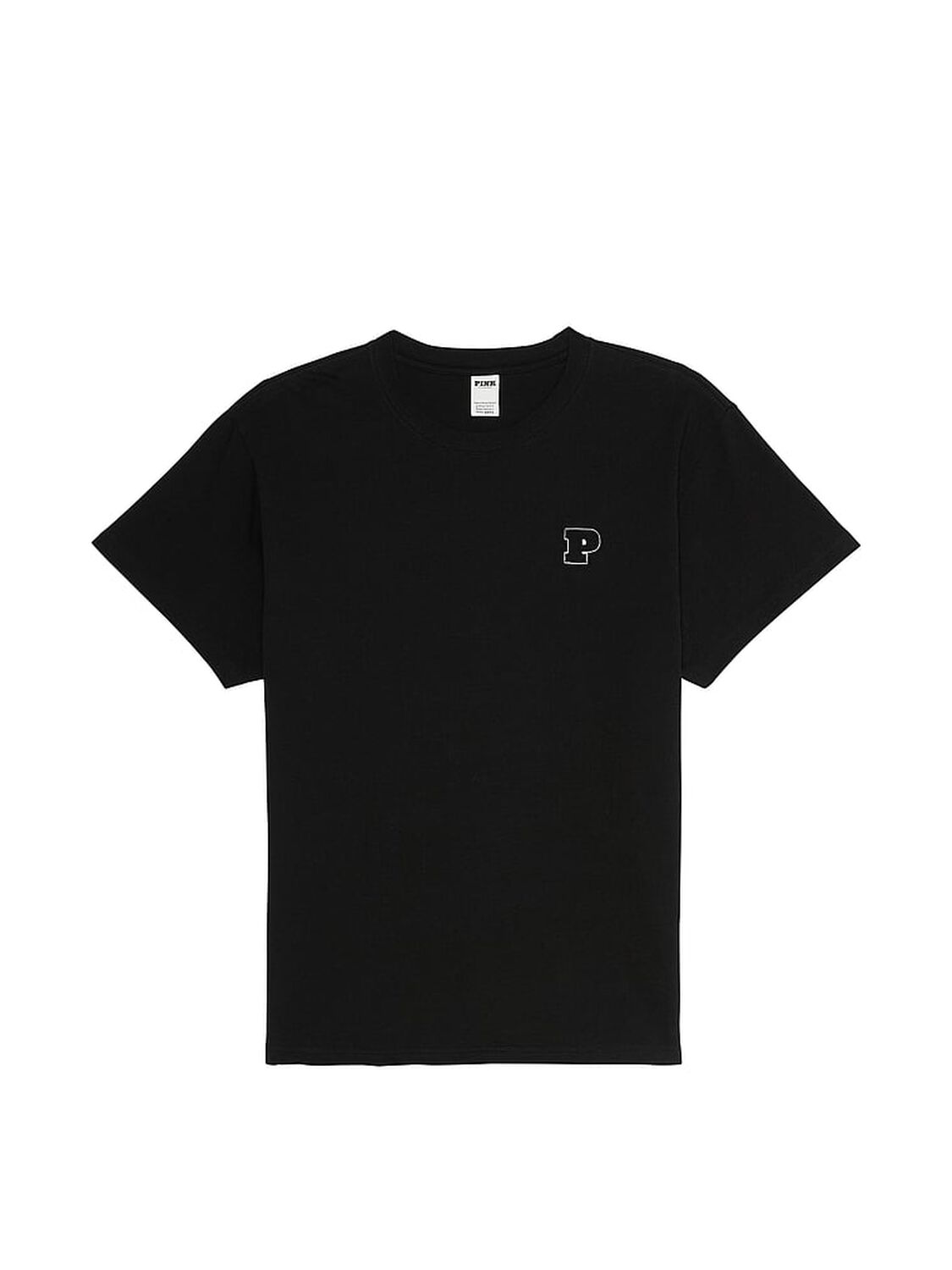 vs Pink Campus Cotton Tee Pure Black Back Graphic 3 of 4 