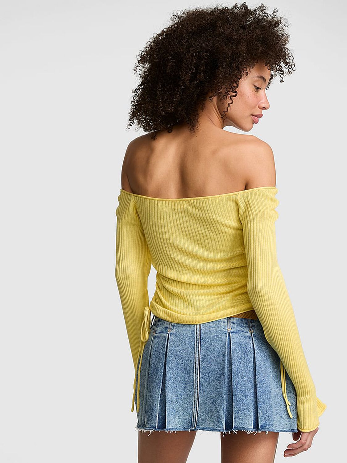 vs Pink Side-Ruched Oﬀ-The-Shoulder Sweater Lemon Tree 2 of 3 