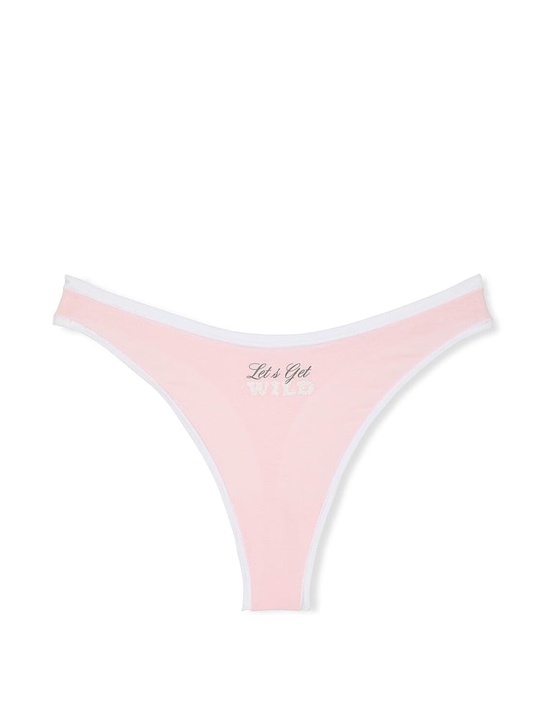 vs Pink Cotton High-Leg Thong Panty Angel Pink Lets Get Wild Graphic 1 of 2 