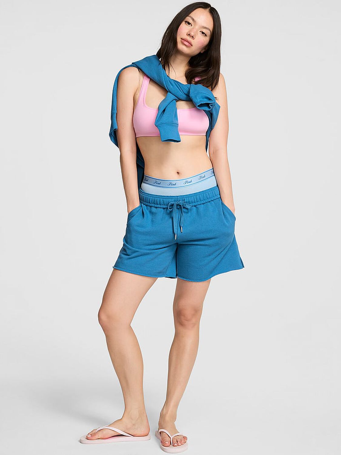 vs Pink Campus Fleece&trade; Shorts Varsity Blue 1 of 3 