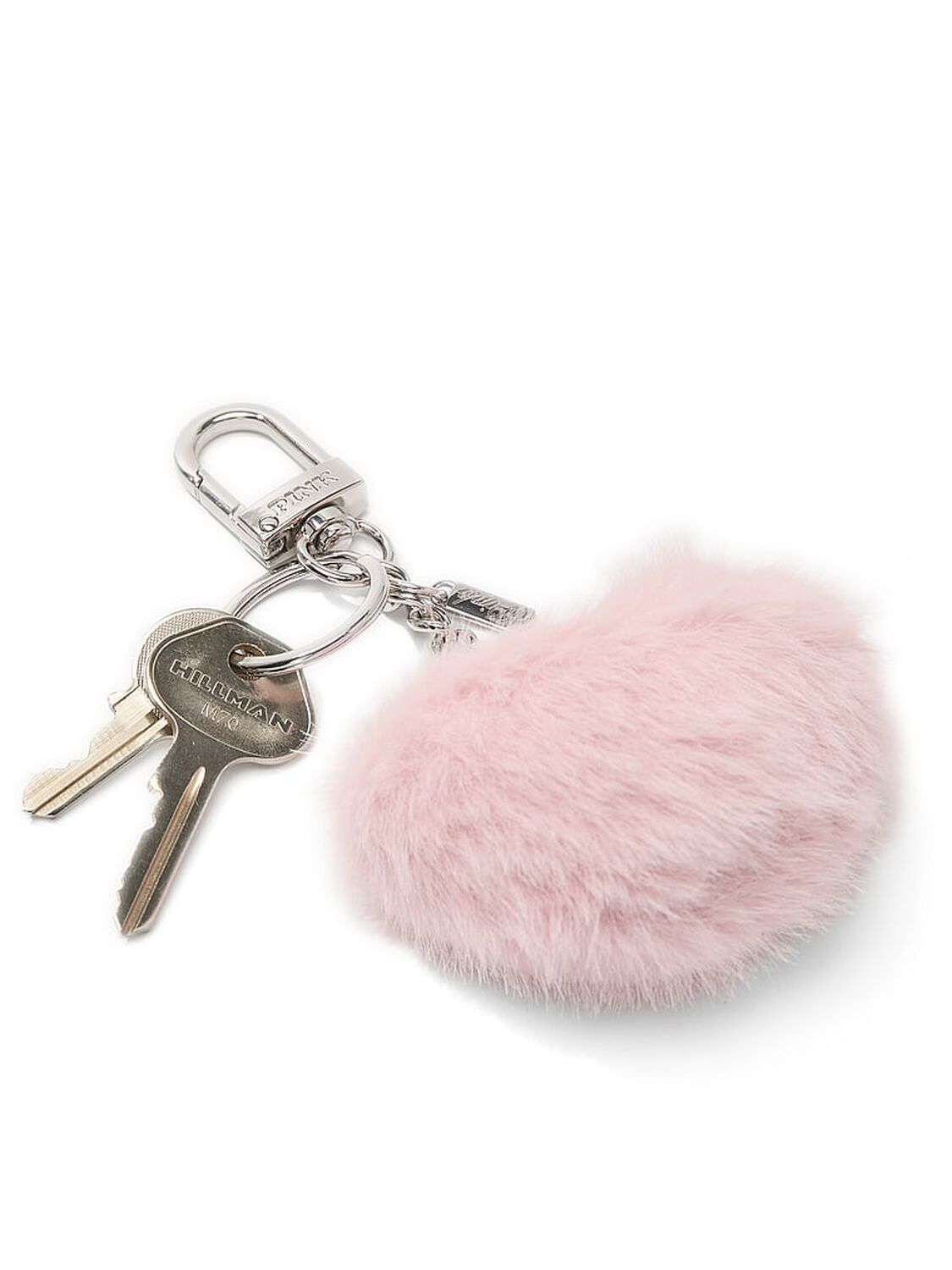 vs Pink Faux-Fur Heart Keychain Charm Dollhouse Faux Fur 2 of 2 