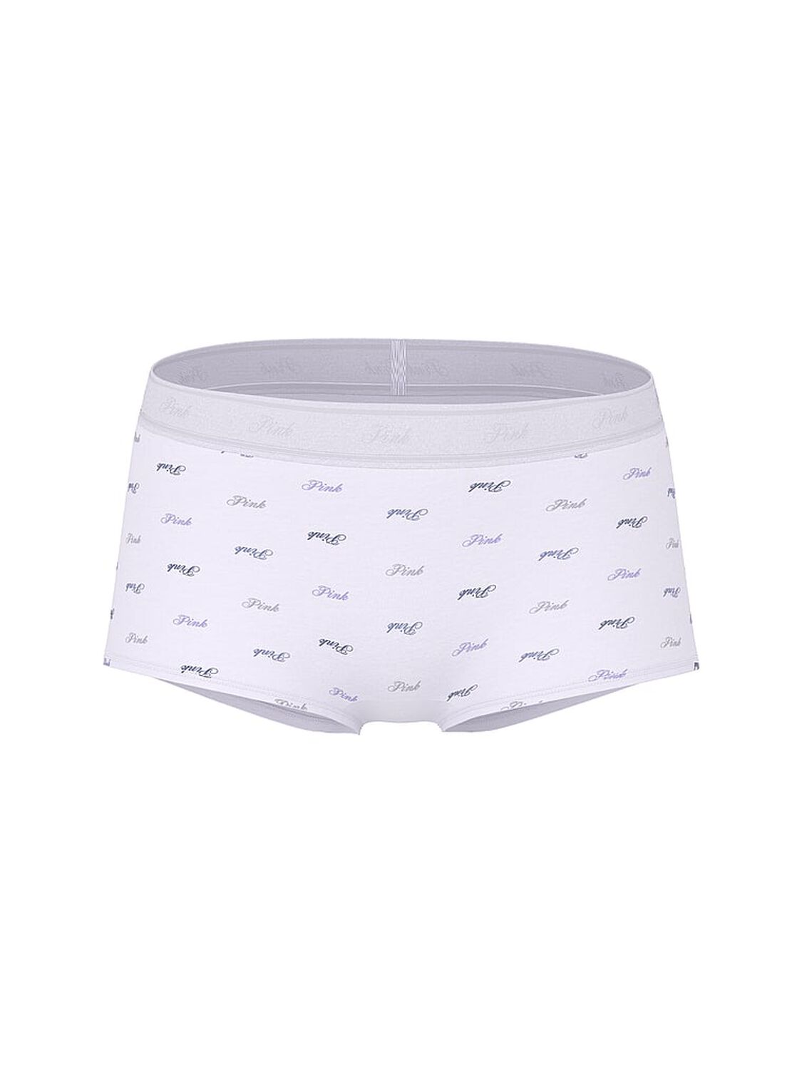 vs Pink Logo Cotton Boyshort Panty Purple Whisper Script Pink Print 3 of 4 
