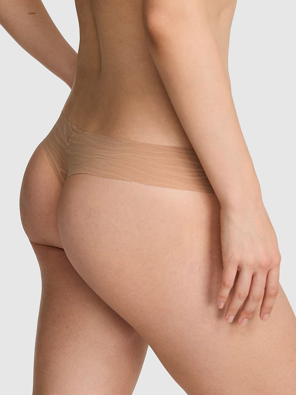 vs Pink No-Show Thong Panty Praline 2 of 3 