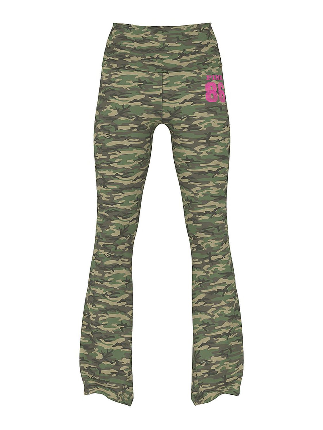 vs Pink All-Day Cotton Foldover Flare Leggings Camo 1 of 4 