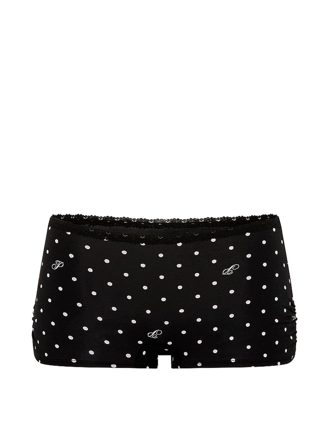 pink Pink Cotton Dorm Boyshort Panty Black Dot P Script Print 3 of 3 