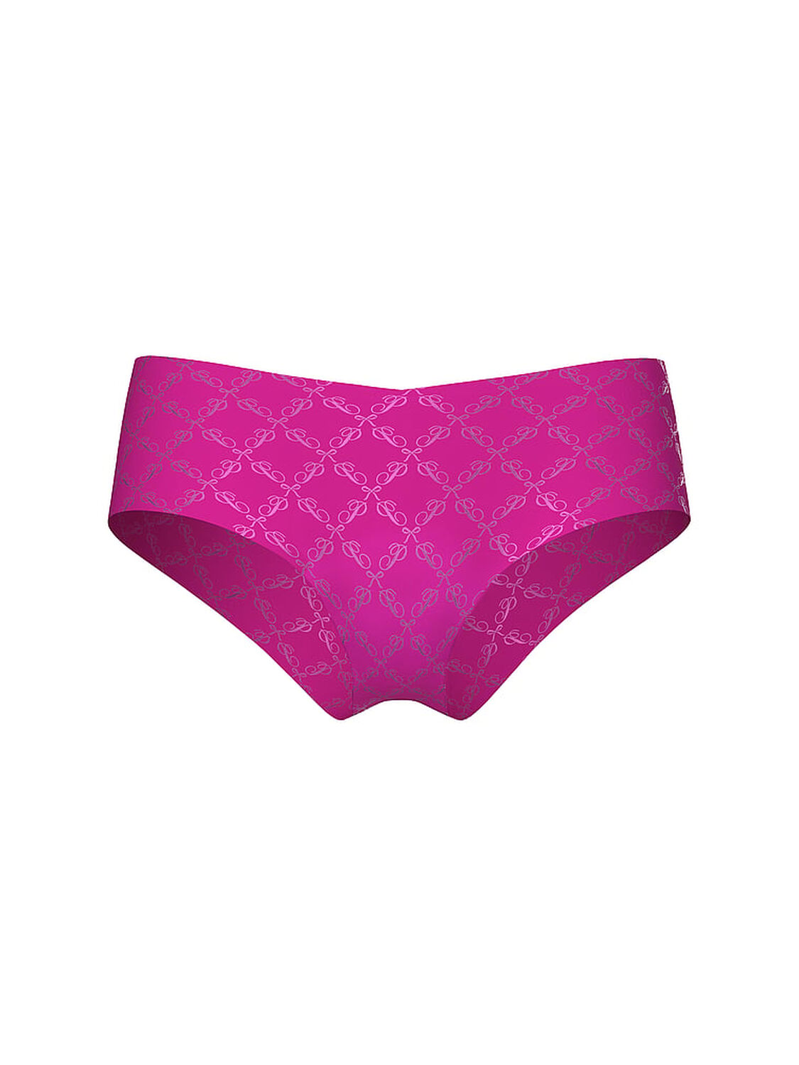 vs Pink No-Show Cheeky Panty Pink Script P Bow 3 of 3 