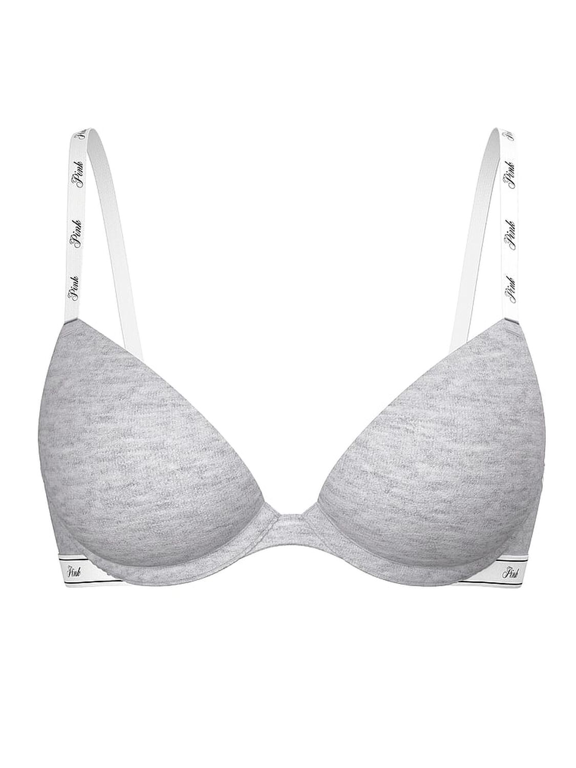 vs Pink Wear Everywhere Wear Everywhere Super Push-Up Bra Medium Heather Grey 3 of 3 