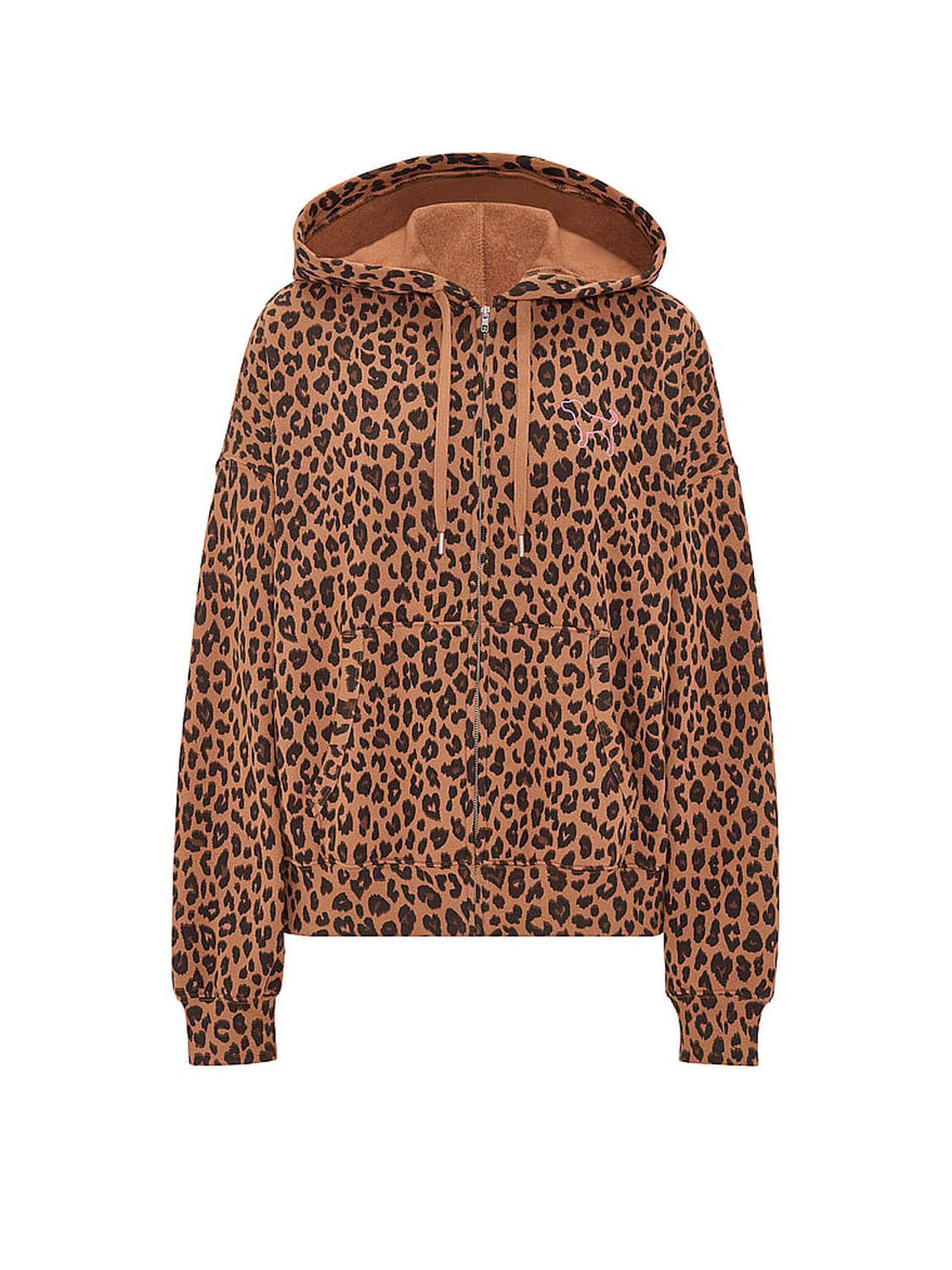 vs Pink Campus Fleece&trade; Full-Zip Hoodie Leopard 3 of 3 