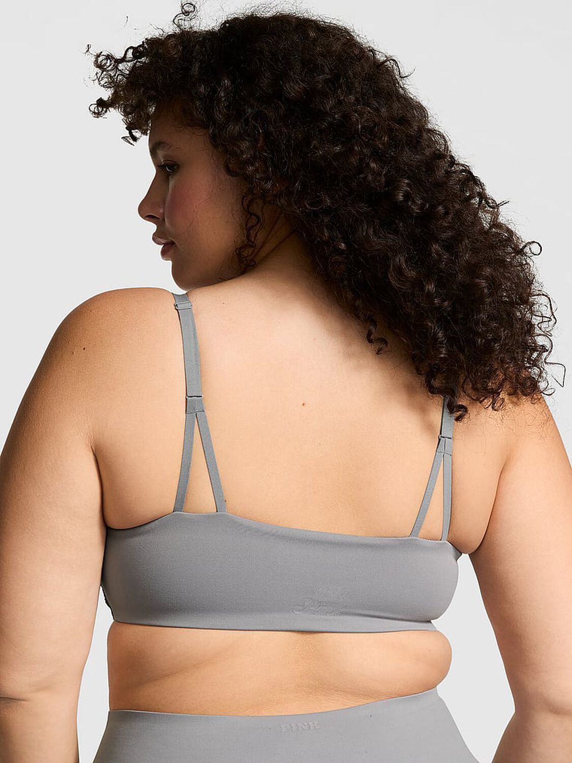 vs Pink Relay Square-Neck Sports Bra Night Owl Grey 2 of 4 