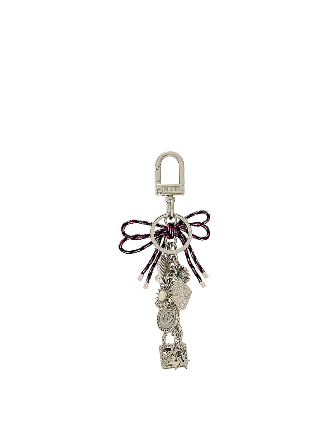 vs Pink Bow Waterfall Keychain Charm Wild Rose 1 of 2 