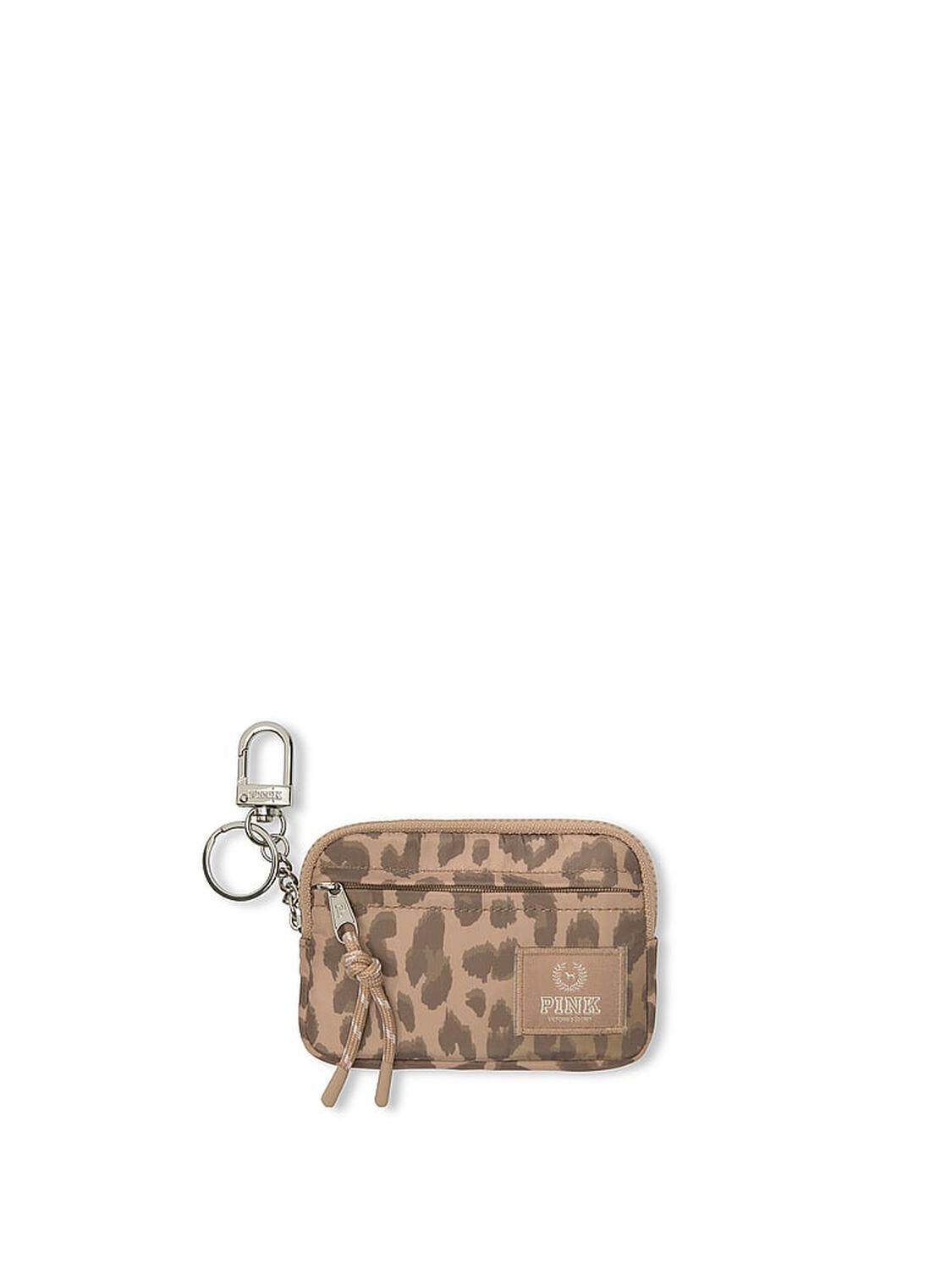 vs Pink Zip Card Holder Keychain Leopard 1 of 2 