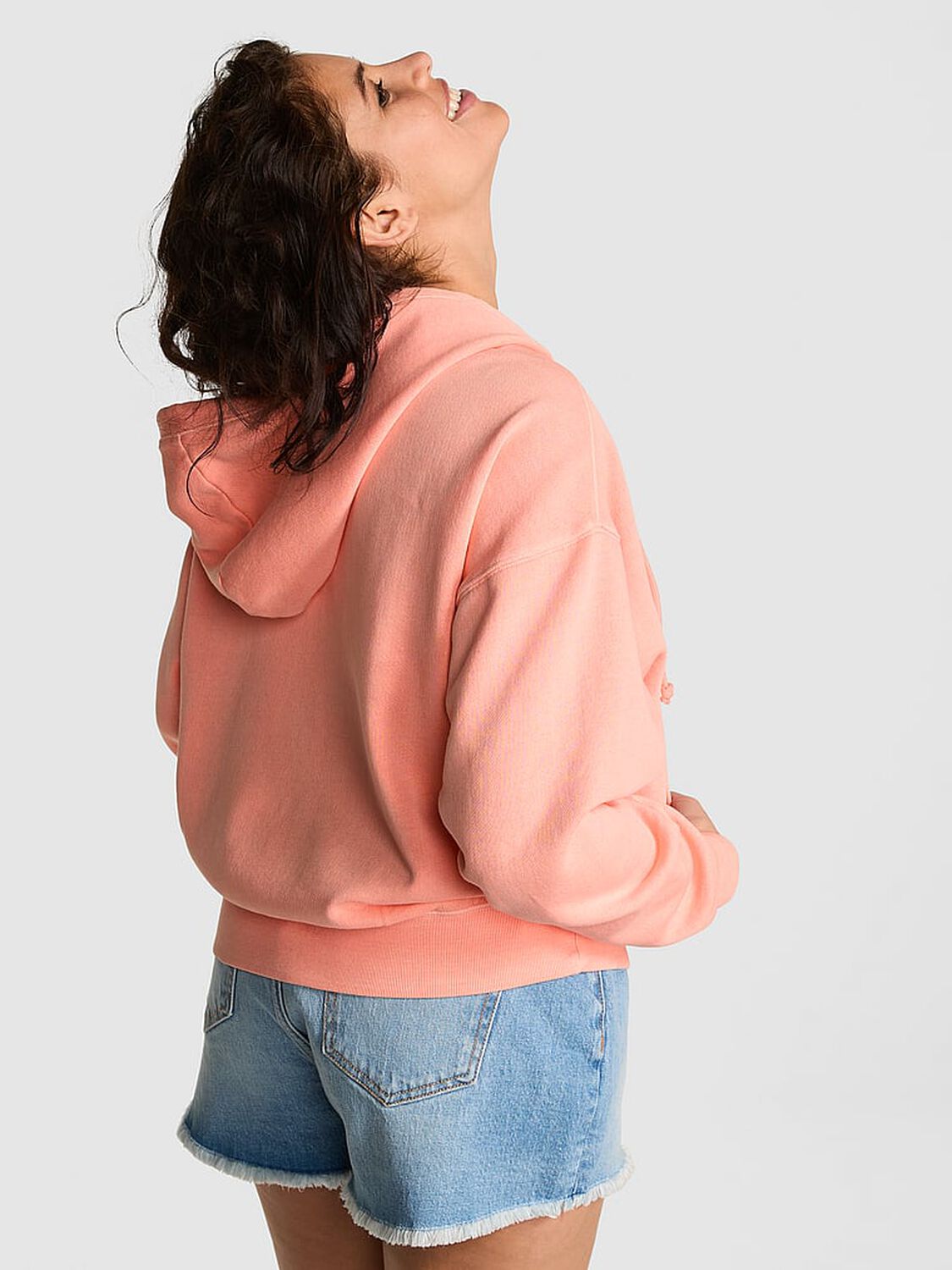 vs Pink Ivy Fleece Campus Full-Zip Hoodie Orange Hills 2 of 3 